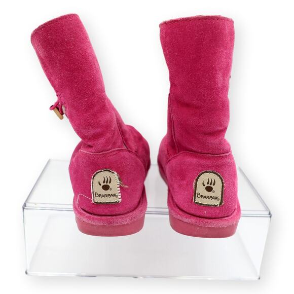 Bearpaw Pink Shearling Leather Womens Winter Boots 7 - Picture 8 of 13